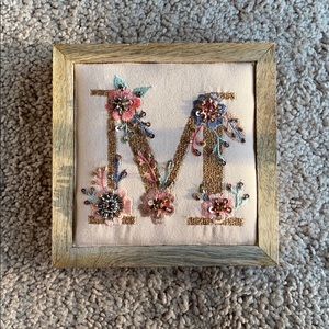 M initial wall decor